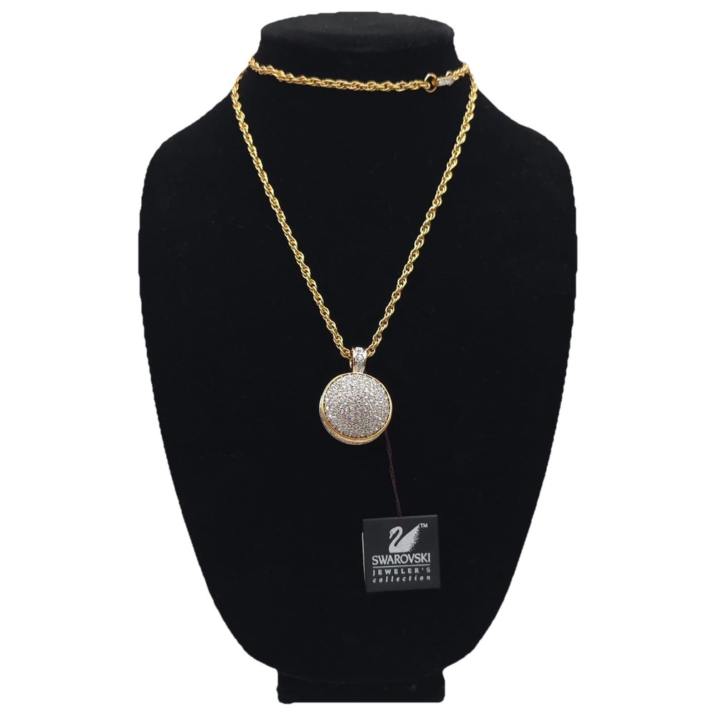 NWT Swarovski Pave Round‎ Disco Ball Pendant Necklace Jeweler's Collection